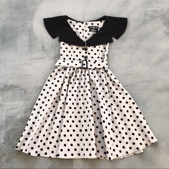 Black and Grey Polkadot Collectif Dress - Picture 7 of 8
